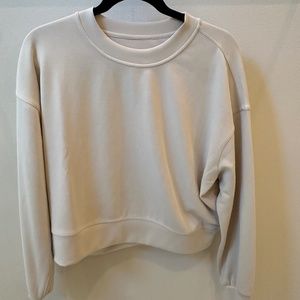 Lululemon Softstream Perfectly Oversized Cropped Crew XS/S bone